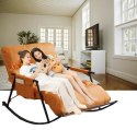 Podwójny fotel bujany z czarną metalową podstawą - Pomarańczowy