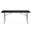 Stół cateringowy ogrodowy składany 180 cm Plonos czarny