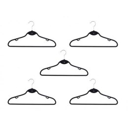 Wieszak flokowany Roxi komplet 5 szt. - czarny