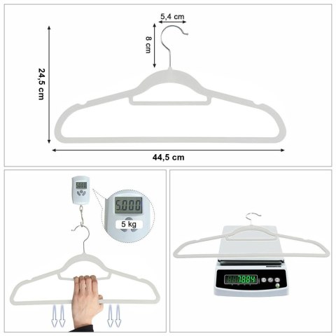 Wieszak welurowy MAXI komplet 100 szt szary