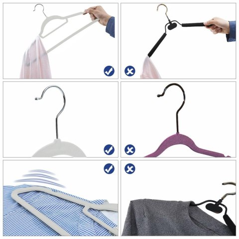 Wieszak welurowy Maxi komplet 10 szt - szary