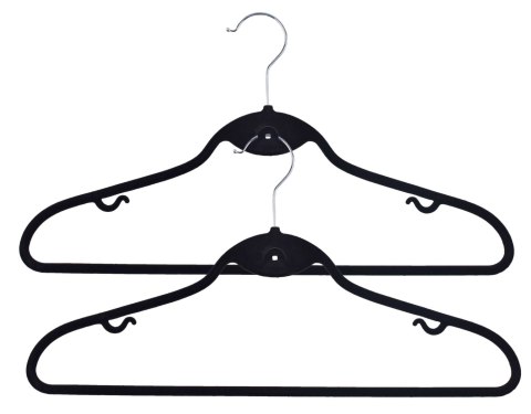 Wieszak welurowy Roxi komplet 50 sztuk czarny