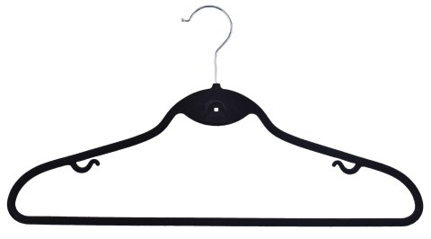 Wieszak welurowy Roxi komplet 50 sztuk czarny