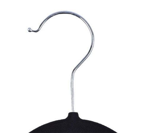 Wieszak welurowy Roxi komplet 50 sztuk czarny