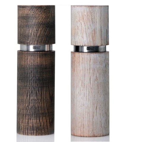 Zestaw młynków do pieprzu/soli TEXTURA ANTIQUE, brąz/czarny