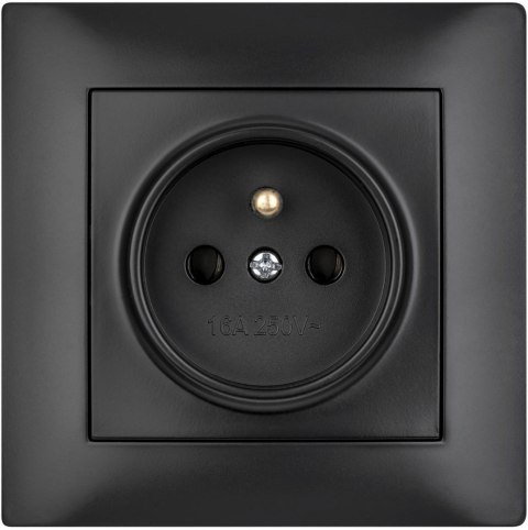 Gniazdo pojedyncze z uziemieniem VCX WESA LC 13 Czarny