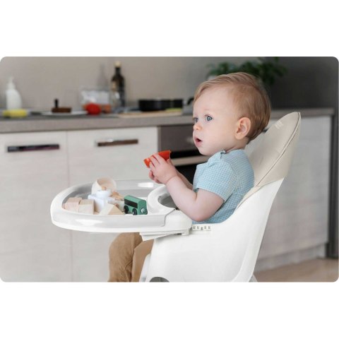 Krzesełko do karmienia ze stolikiem + śliniaczek Milo Ricokids szary