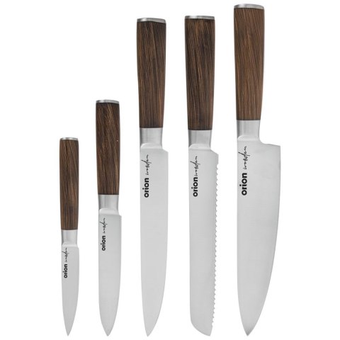 Zestaw Noży Kuchennych 5 szt. ORION WOODEN Stal Nierdzewna z Uchwytem