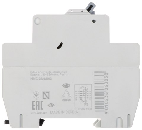 WYŁĄCZNIK RÓŻNICOWOPRĄDOWY HNC-25/4/003 TRÓJFAZOWY, TYP AC 30 mA 25 A EATON
