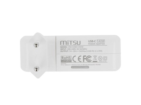Zasilacz Mitsu 140W USB type C USB-C (white)