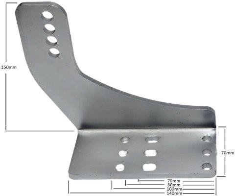 Uchwyty MOD.10/90 poza słupek do napędów z otworami 10mm: Beninca, NICE, BFT Athos, DEA itd.