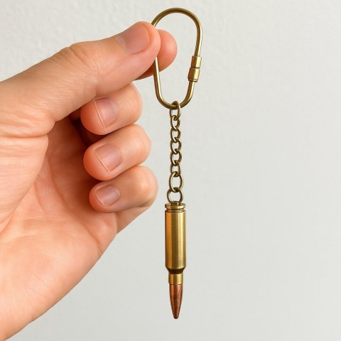 Brelok do Kluczy Nabój Pocisk w Eleganckim Pudełku - Militarny Upominek - KRT18A