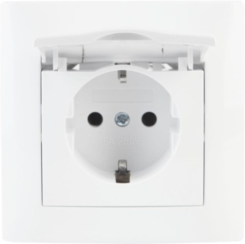 Gniazdo z klapką typ: schuko VCX WESA LC 18 Biały