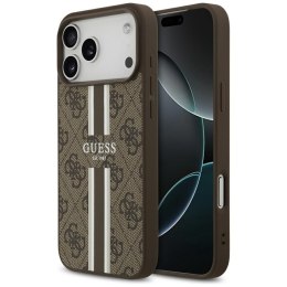Guess 4G Printed Stripes MagSafe - Etui iPhone 17 Pro Max (brązowy)