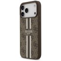 Guess 4G Printed Stripes MagSafe - Etui iPhone 17 Pro Max (brązowy)