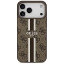 Guess 4G Printed Stripes MagSafe - Etui iPhone 17 Pro Max (brązowy)