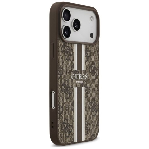 Guess 4G Printed Stripes MagSafe - Etui iPhone 17 Pro Max (brązowy)