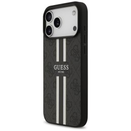 Guess 4G Printed Stripes MagSafe - Etui iPhone 17 Pro Max (czarny)