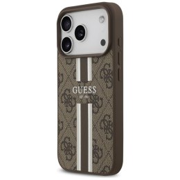 Guess 4G Printed Stripes MagSafe - Etui iPhone 17 Pro (brązowy)