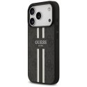 Guess 4G Printed Stripes MagSafe - Etui iPhone 17 Pro (czarny)