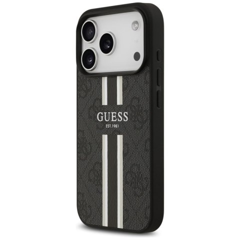Guess 4G Printed Stripes MagSafe - Etui iPhone 17 Pro (czarny)