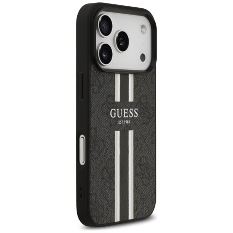 Guess 4G Printed Stripes MagSafe - Etui iPhone 17 Pro (czarny)