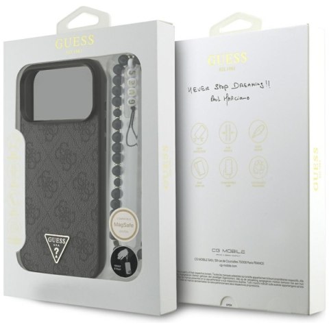 Guess 4G Strap Triangle Logo MagSafe - Etui do iPhone 17 Pro Max (czarny)