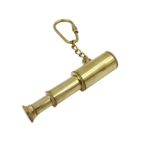 Mosiężny Brelok Luneta w Eleganckim Pudełku - Retro Marynistyczny Prezent - KEY-0016A