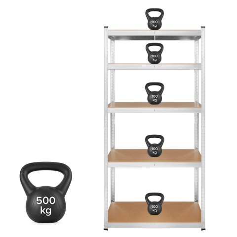 Regał metalowy magazynowy 180x90x40 srebrny Rebel