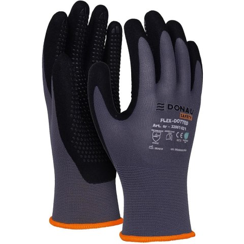 Rękawice Donau Safety Flex-Dotted rozm.11 szare
