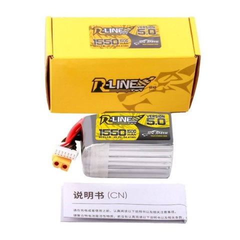 Akumulator Lipo Tattu R-Line Version 5.0 1550mAh 22.2V 150C 6S z wtyczką XT60