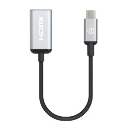 Manhattan 153706 adapter kablowy 0,15 m USB Type-C HDMI Typu A (Standard) Czarny, Srebrny