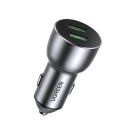 Ładowarka samochodowa UGREEN CD213 36W QC 3.0 2x USB (szara)