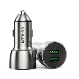 Ładowarka samochodowa UGREEN CD213 36W QC 3.0 2x USB (szara)