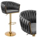 Hoker barowy Cofton Gold grafitowy Velvet