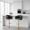 Hoker barowy Cofton Gold grafitowy Velvet