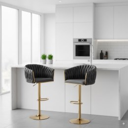 Hoker barowy Cofton Gold grafitowy Velvet