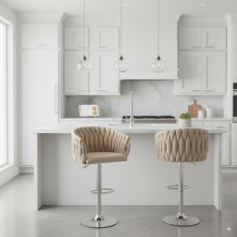 Hoker barowy Cofton Chrom beżowy Velvet