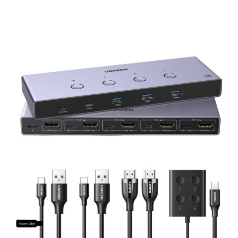 Przełącznik Switch KVM Ugreen AK701 4w1 HDMI, 60Hz