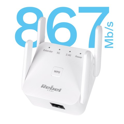 Repeater - wzmacniacz sieci bezprzewodowej 2.4+5 GHz Rebel