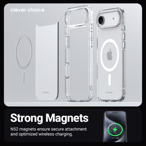 Crong Clear MAG Cover - Etui MagSafe iPhone 17 (przezroczysty)
