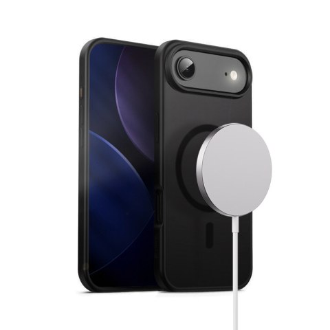 Crong Hybrid Frost MAG Cover - Etui MagSafe iPhone Air (czarny)