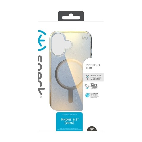 Speck Presidio Lux MagSafe - Etui iPhone 17 (Hyper Mirror Glitter / Silver Metallic)