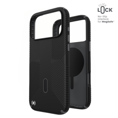 Speck Presidio2 Grip ClickLock & MagSafe - etui na iPhone'a 17 Pro Max (czarne / szare / białe)