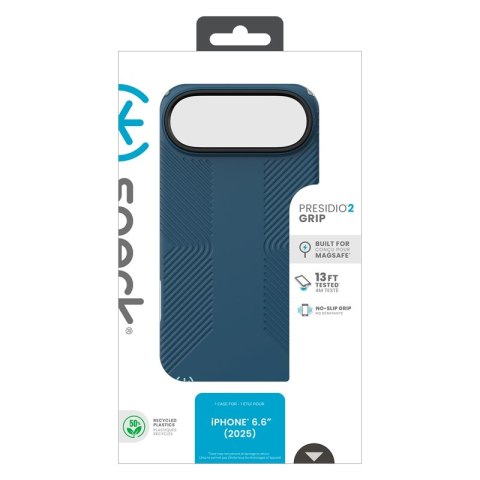 Speck Presidio2 Grip MagSafe - Etui iPhone Air (Deep Sea / Silver Metallic / Spell Blue)