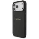 Guess Grained Ring MagSafe - Etui iPhone 17 Pro Max (czarny)