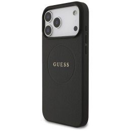 Guess Grained Ring MagSafe - Etui iPhone 17 Pro Max (czarny)
