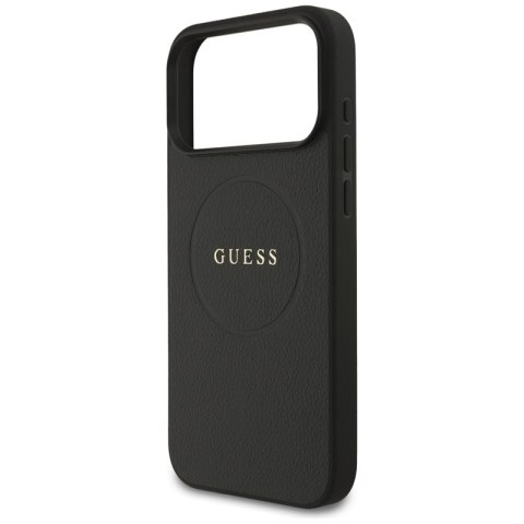 Guess Grained Ring MagSafe - Etui iPhone 17 Pro Max (czarny)
