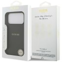 Guess Grained Ring MagSafe - Etui iPhone 17 Pro Max (czarny)