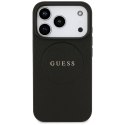 Guess Grained Ring MagSafe - Etui iPhone 17 Pro (czarny)